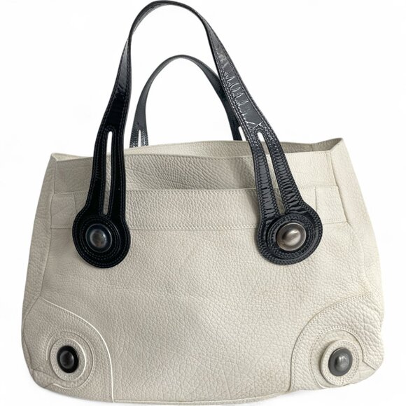 Marni Italy Off White Cream ivory Pebbled Leather Large Carryall Tote Bag - Picture 10 of 10